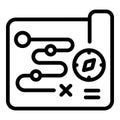 Gameplay route icon outline vector. Game machine