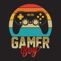 Gamer boy vintage gaming t-shirt design