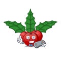 Gamer christmas holly berry with character shape