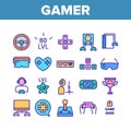 Gamer Device Collection Elements Icons Set Vector Royalty Free Stock Photo