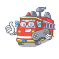 Gamer fire truck mascot cartoon