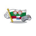 Gamer flag bulgaria in the cartoon shape