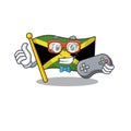 Gamer flag jamaica character shaped on mascot