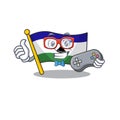 Gamer flag lesotho isolated in the character