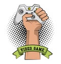 Gamer hand with gamepad