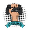Gamer hand with gamepad