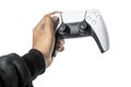 Gamer hand using video game console controller Royalty Free Stock Photo