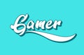 gamer hand written word text for typography design