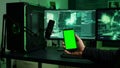 Gaming Setup Green Screen Royalty Free Stock Photo