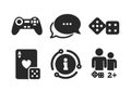 Gamer icons. Board games players. Vector