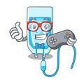 Gamer infussion bottle mascot cartoon Royalty Free Stock Photo