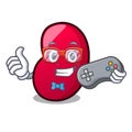 Gamer jelly bean mascot cartoon