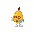 Gamer loquat cartoon mascot for diet food.