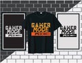 Gamer mode on, Gaming quote t shirt design vector illustration