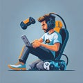 Gamer: remove background, resources for presentations, t-shirt design, print-on-demand