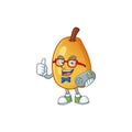 Gamer ripe fragrant pear fruit cartoon character Royalty Free Stock Photo