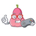 Gamer rose apple mascot cartoon