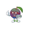 Gamer star apple fruit shape character mascot.