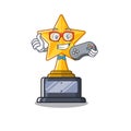 Gamer star trophy isolated in the cartoon