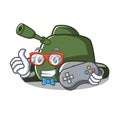 Gamer tank mascot cartoon style Royalty Free Stock Photo