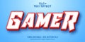 Gamer text, cartoon style editable text effect