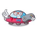 Gamer ufo mascot cartoon style