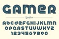 Gamer vector decorative font design, alphabet, typeface, typogra