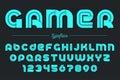 Gamer vector decorative font design, alphabet, typeface, typogra