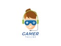 Gamer vector logo template design Royalty Free Stock Photo