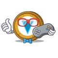 Gamer Verge coin mascot cartoon