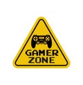 Gamer zone sign vector illustration with game controller icon Royalty Free Stock Photo