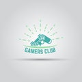 Gamers club label isolated vector