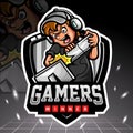 Gamers mascot. esport logo design Royalty Free Stock Photo