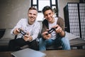 Gamers playing party Royalty Free Stock Photo