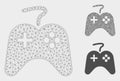 Games Console Vector Mesh Network Model and Triangle Mosaic Icon