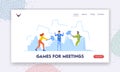 Games for Meetings Landing Page Template. Knowing Each Member And Warm Up For Participants Meetup Game or Event