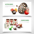 Games Realistic Banner Set Royalty Free Stock Photo