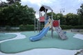 Games and slide in a children`s park