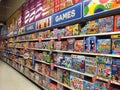 Games in a toy store. Royalty Free Stock Photo