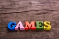 Games word made of wooden letters