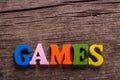 Games word made of wooden letters