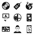 Gamesmanship icons set, simple style Royalty Free Stock Photo