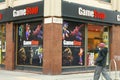 GameStop videogaming retail shop exterior view and signboard logo