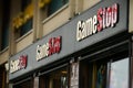 GameStop videogaming retail shop exterior view and signboard logo