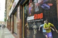 GameStop videogaming retail shop exterior view and signboard logo