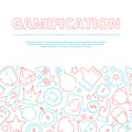 Gamification background. Business rules for workers game achievement work motivation vector concept picture Royalty Free Stock Photo