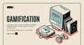 Gamification, gamer playing console, playstation