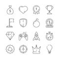 Gamification icon. Business rules achievement for workers challenge motivation competitive advantage managers efficiency