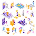 Gamification Isometric Set Royalty Free Stock Photo