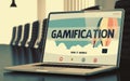 Gamification - on Laptop Screen. Closeup. 3D.